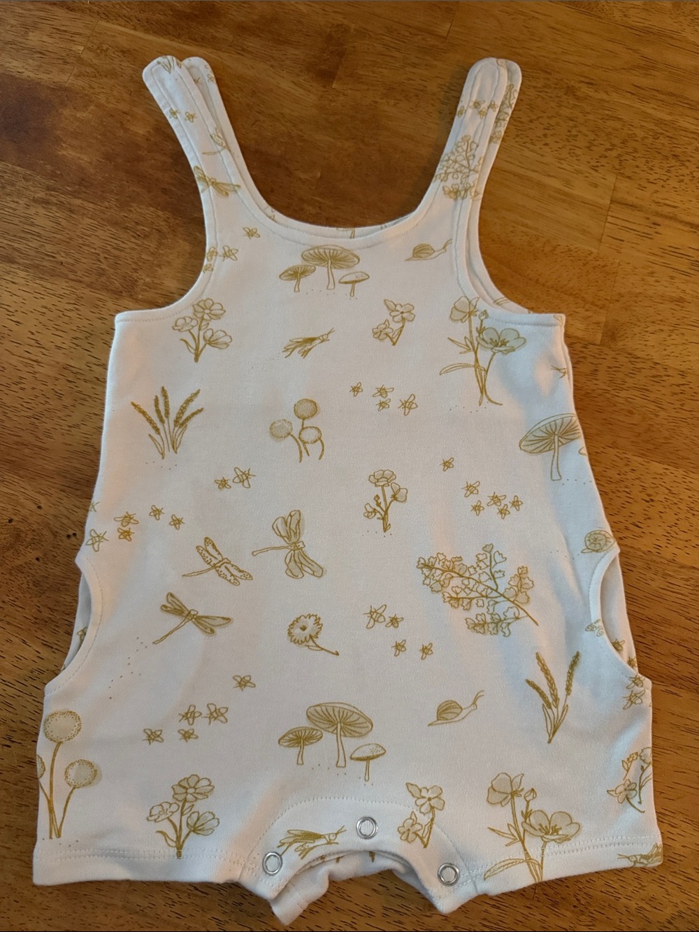 Baby Tank Romper with Gold Nature Print - Unbranded